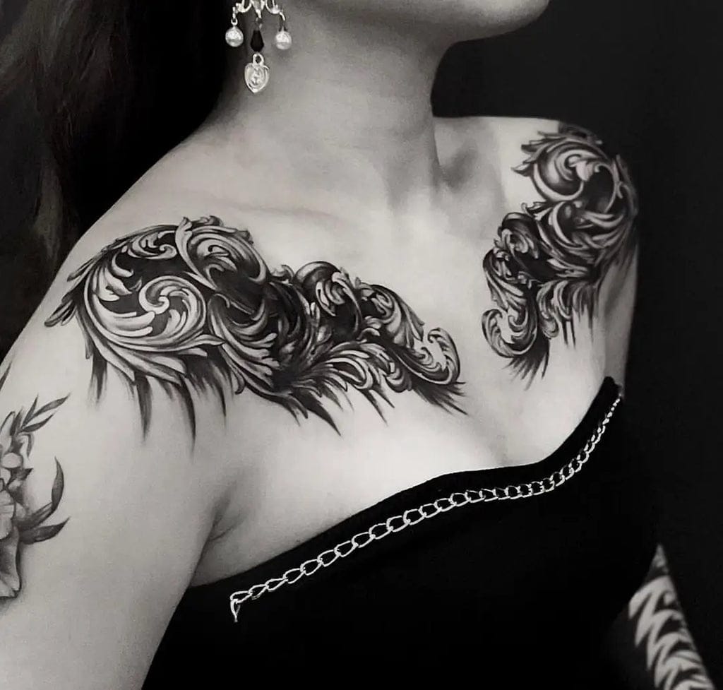 minimalist baroque tattoo