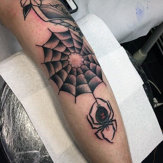 traditional spider web tattoo