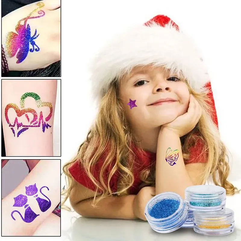 a dazzling glitter tattoo with a glitter diamond