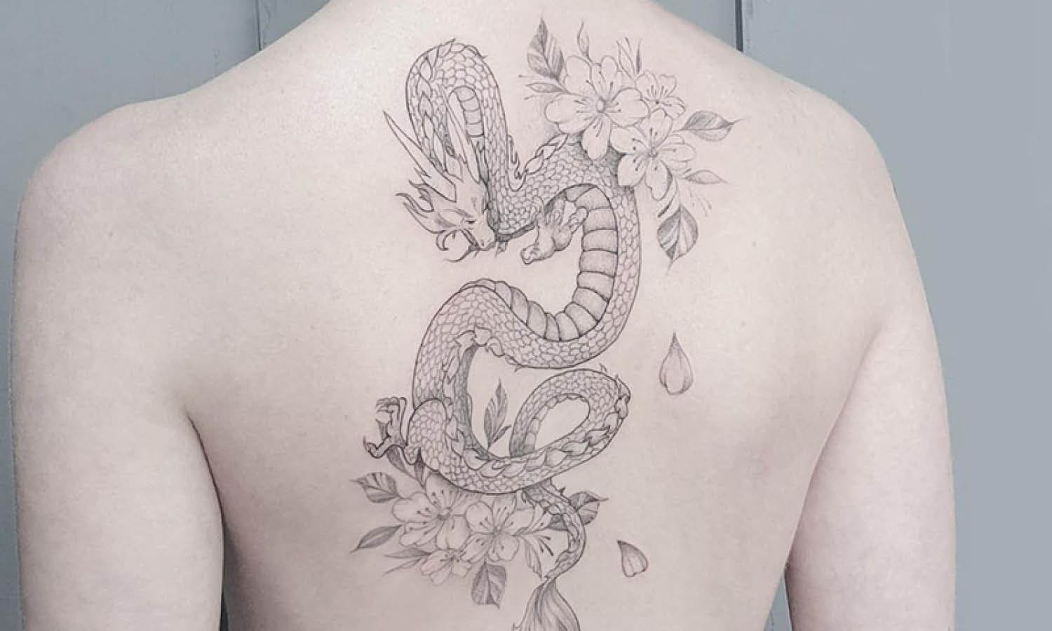 a small exquisite Japanese dragon tattoo design