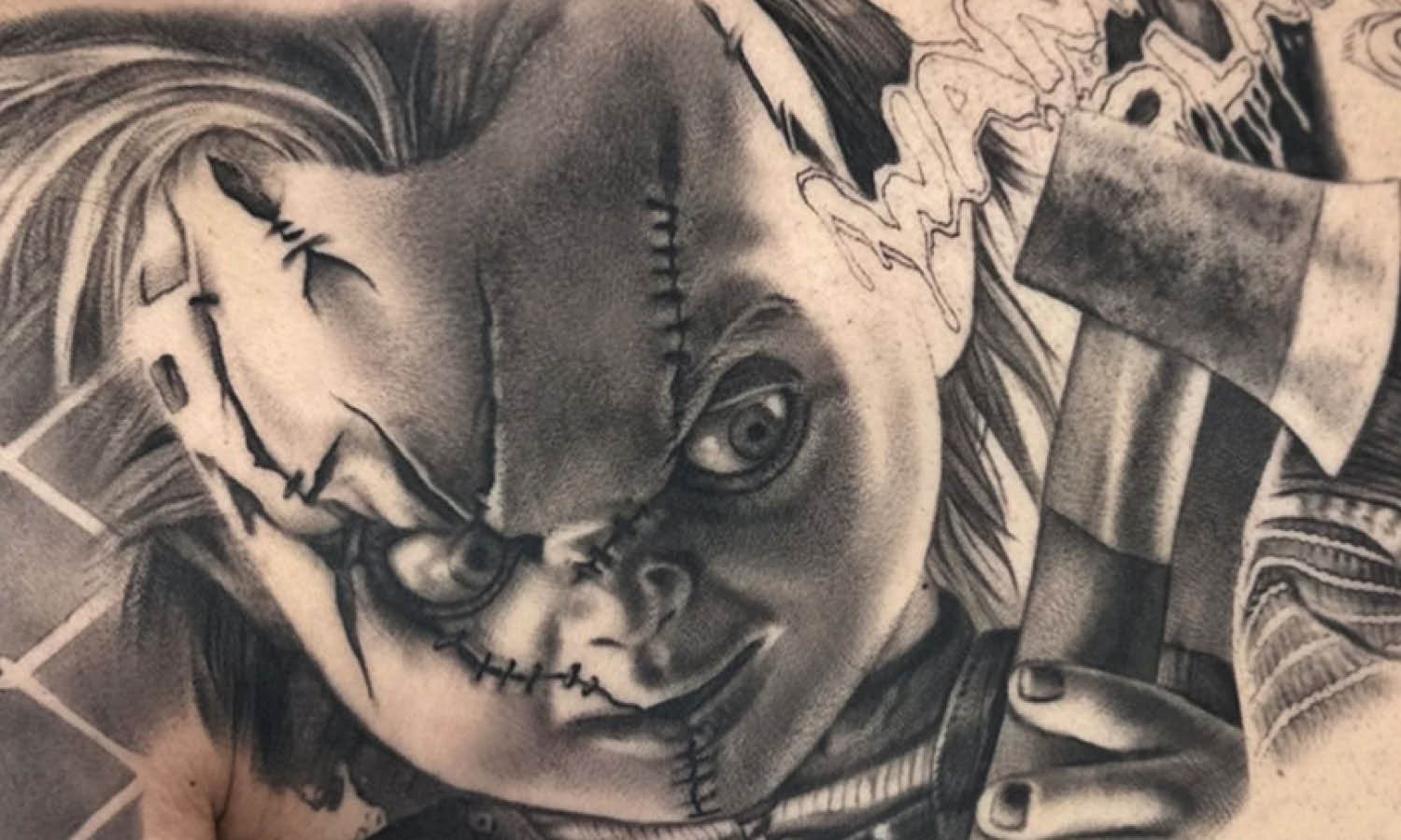 portrait chucky tattoo