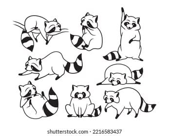 outline raccoon tattoo