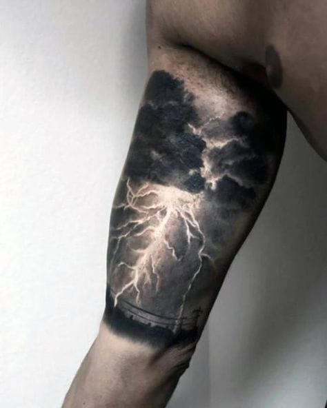 stormy cloud sleeve tattoo