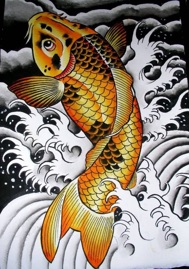 gold koi fish tattoo