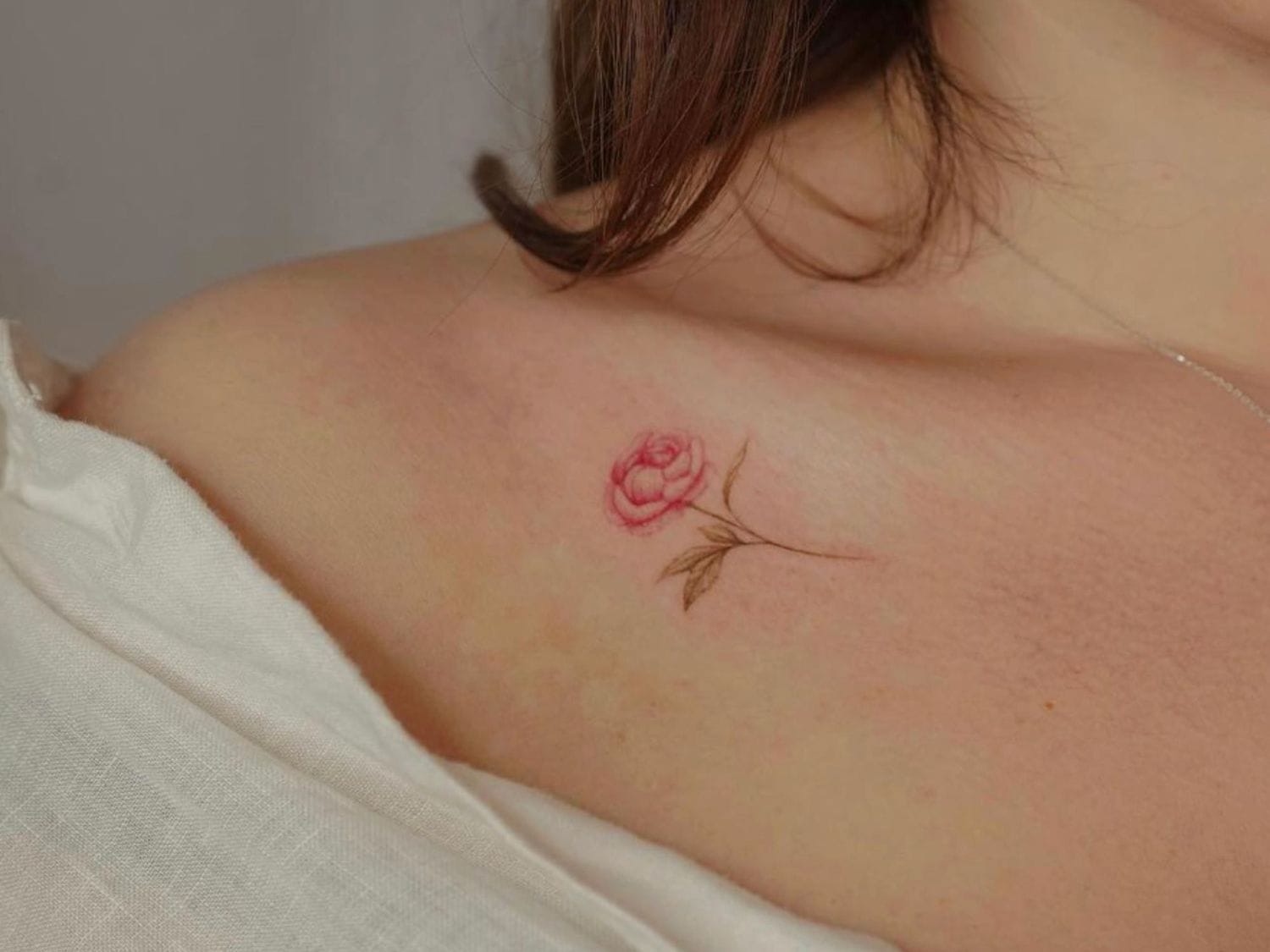 collarbone rose tattoo placement