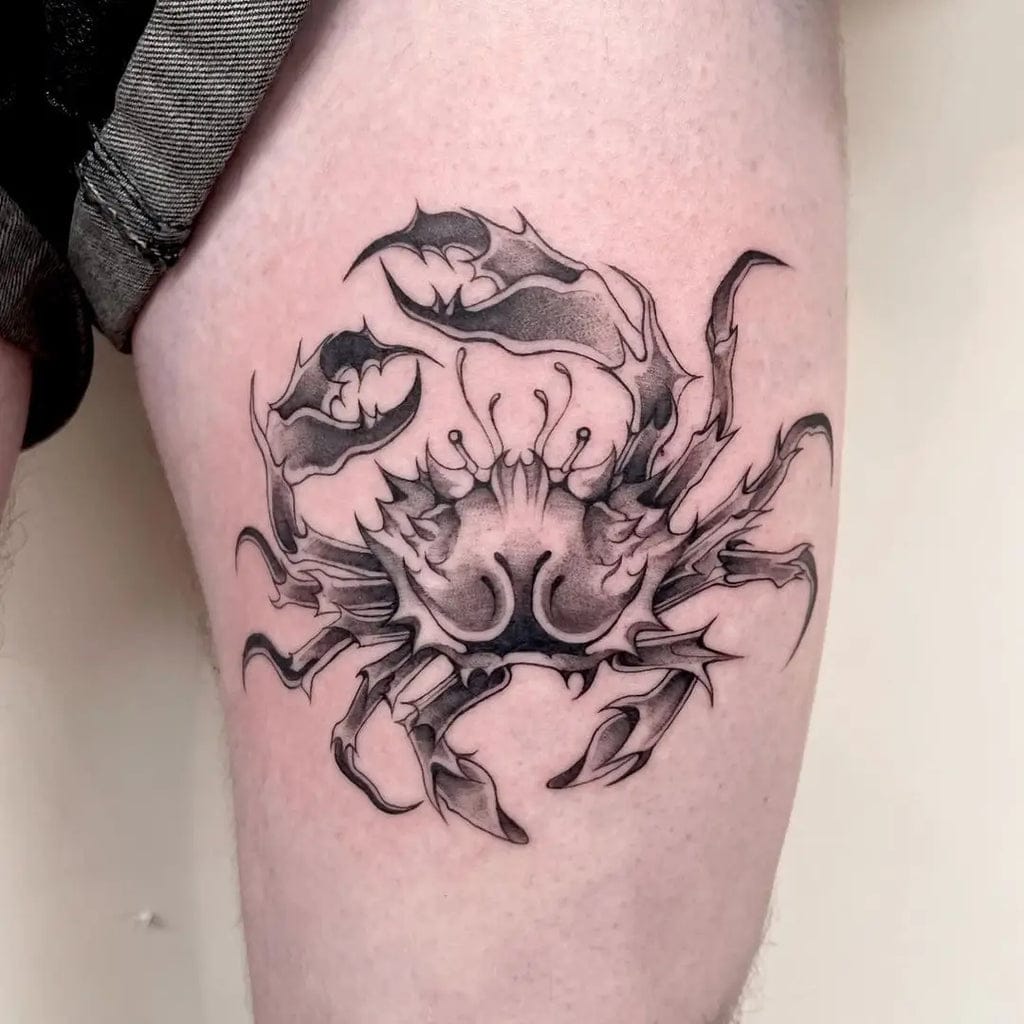 realistic crab tattoo