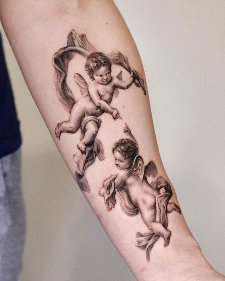 angel baroque tattoo