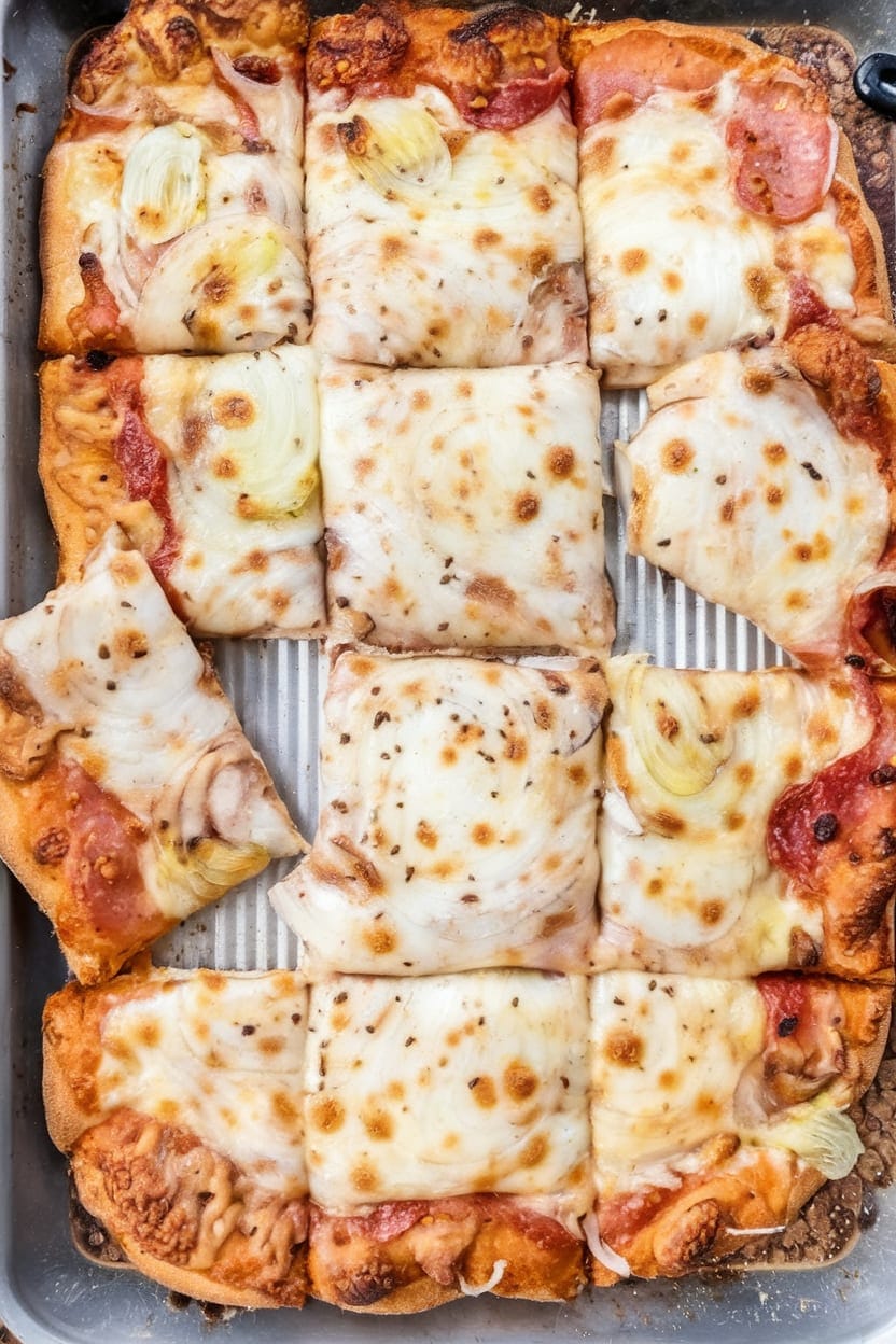 School Cafeteria Rectangle Pizza