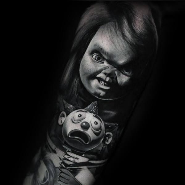 realistic chucky tattoo