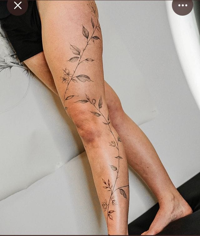thigh wrap ivy tattoo
