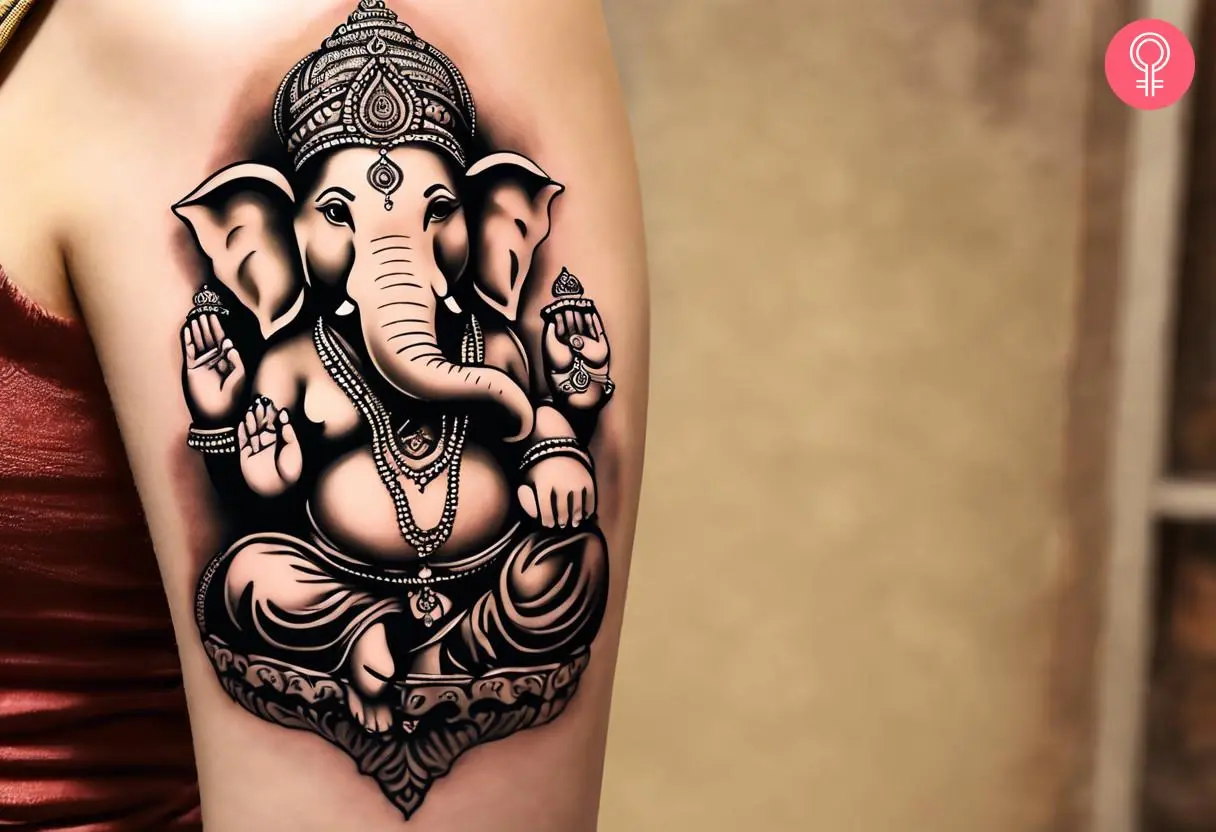 an Indian Ganesha tattoo design idea