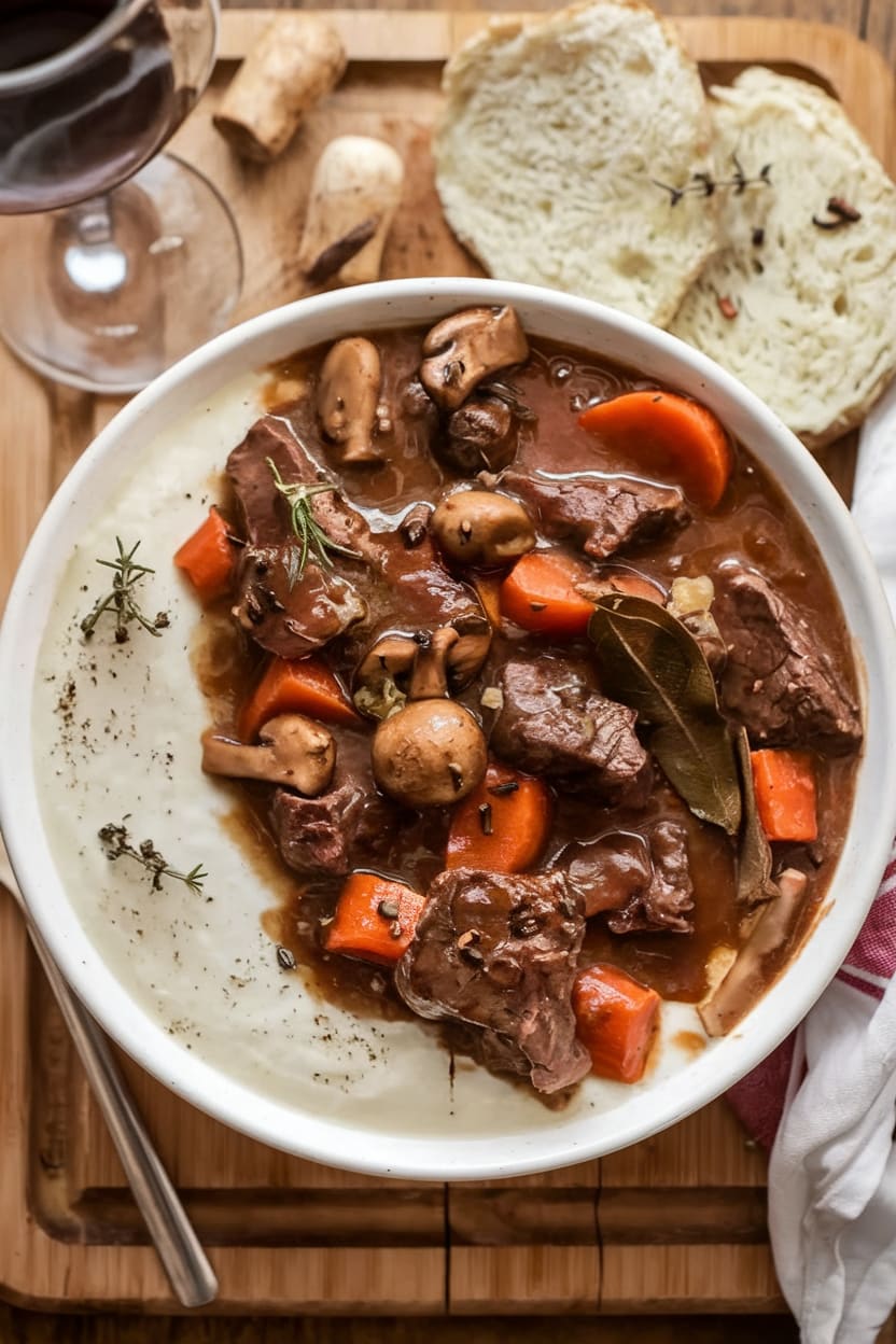 Classic French Beef Bourguignon