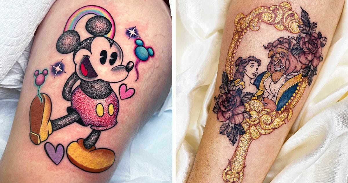 a dazzling glitter tattoo with a glitter initial