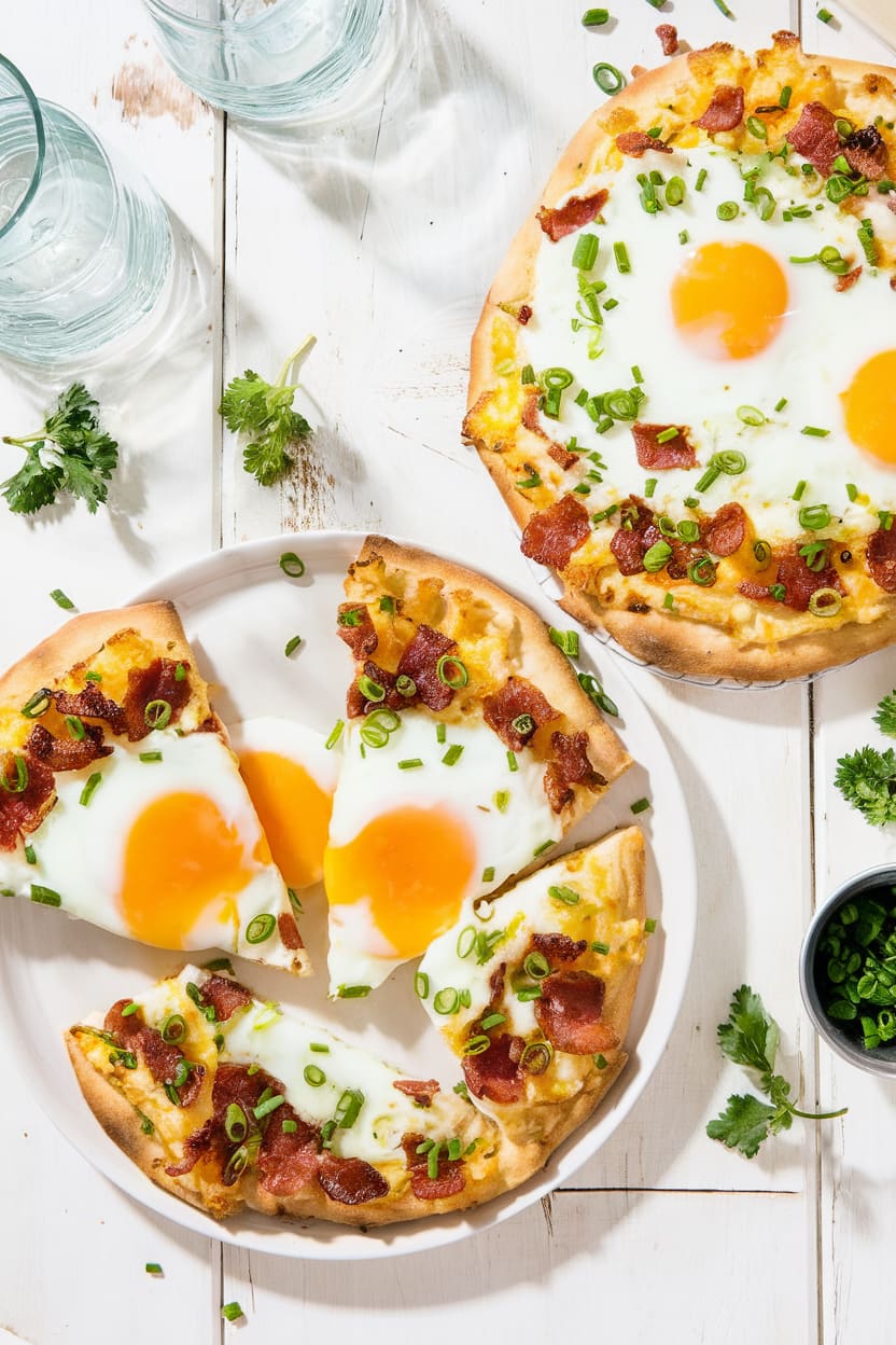 Breakfast Pizza with Bacon and Eggs