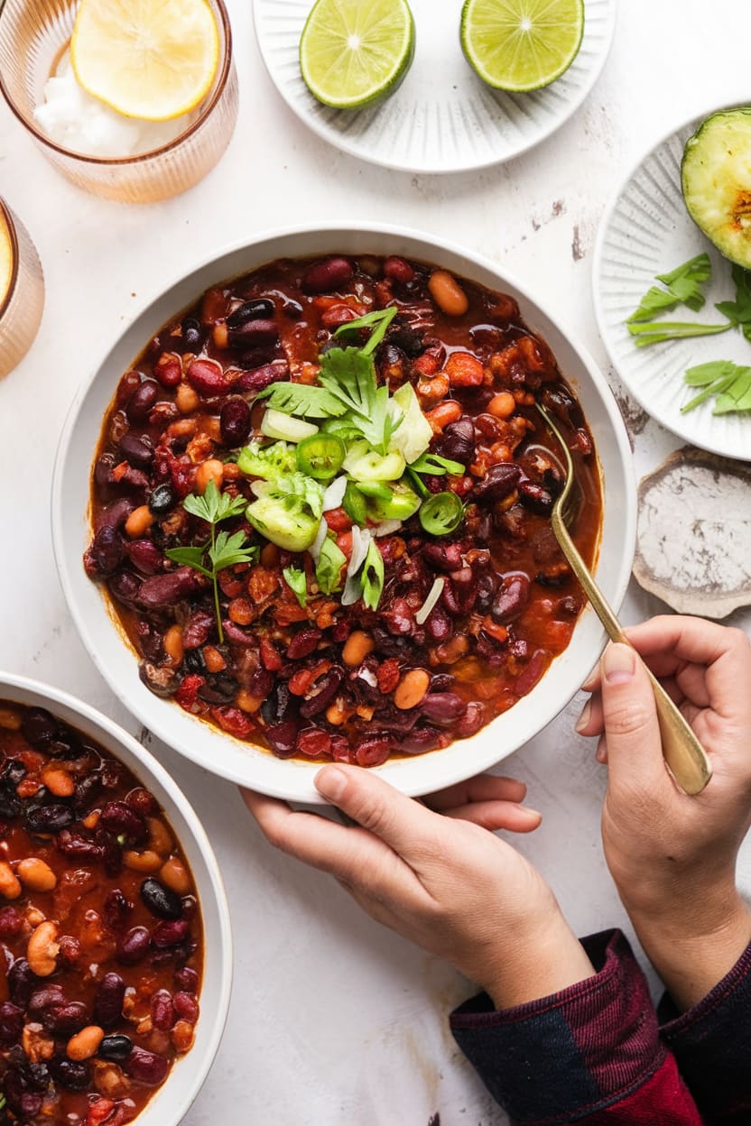 Slow Cooker Three Bean Chili