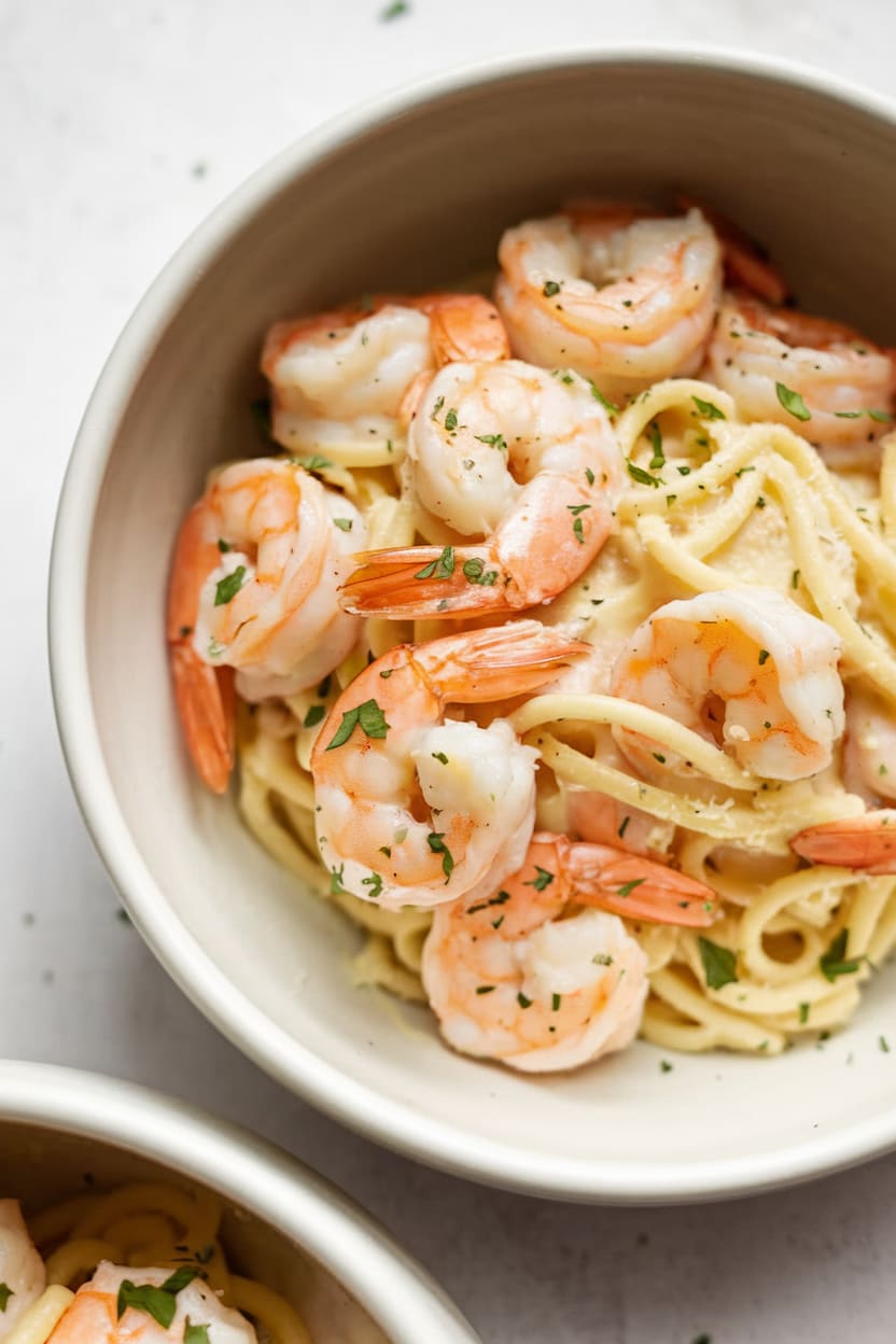 Lemon Garlic Parmesan Shrimp Pasta