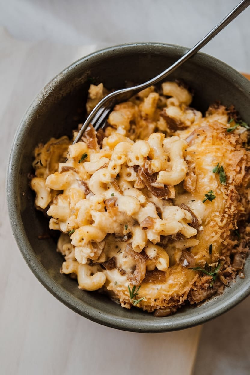 Gruyere Mac and Cheese with Caramelized Onions