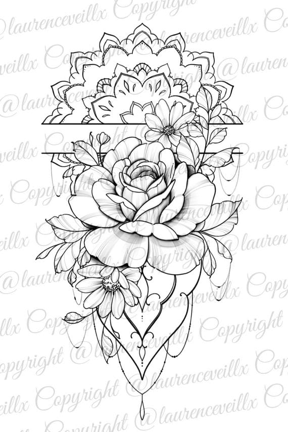 rose mandala tattoo