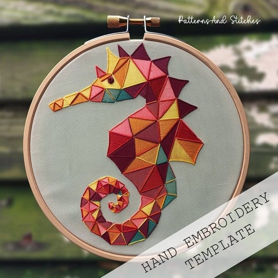geometric seahorse pattern