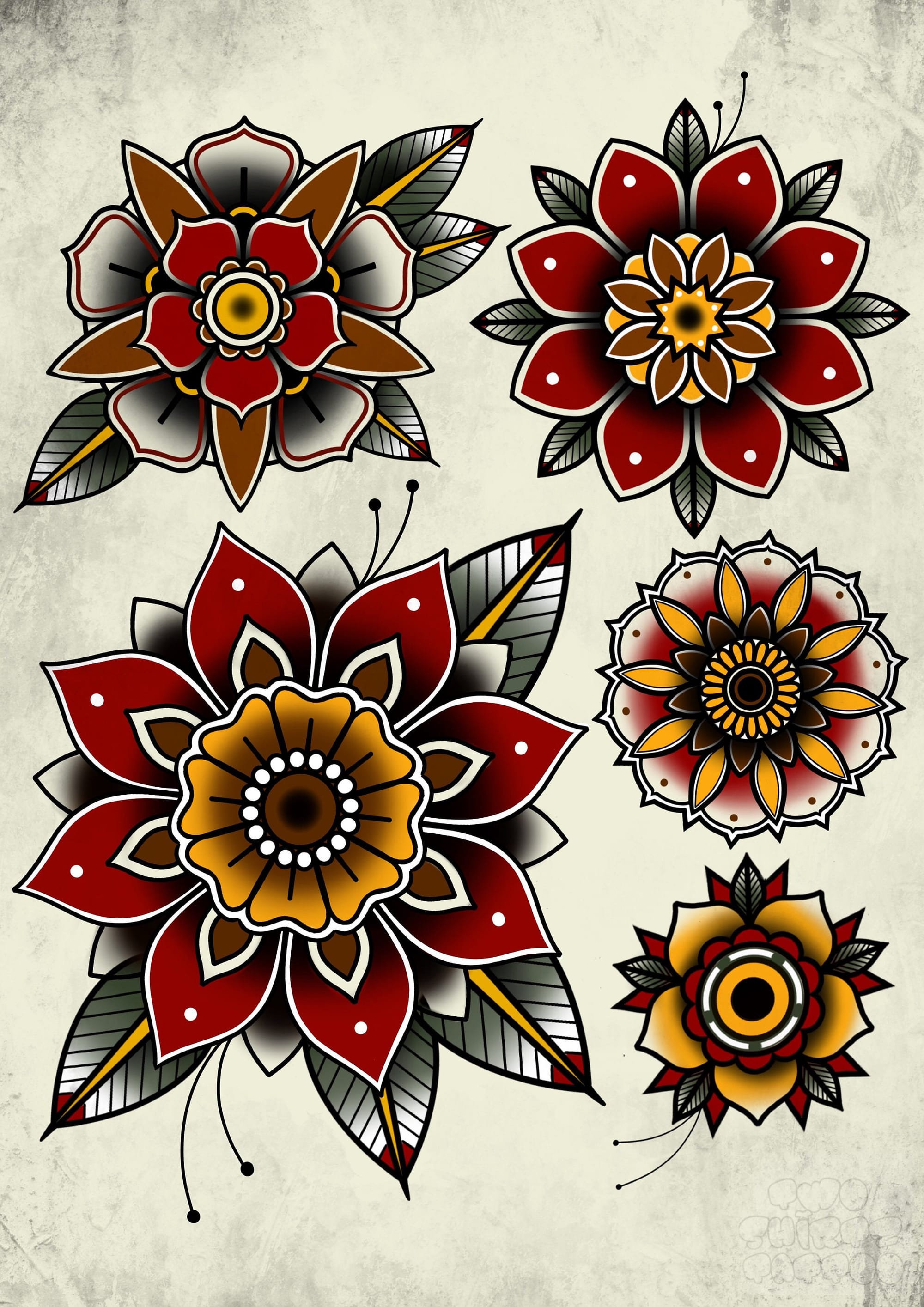 traditional floral mandala tattoo