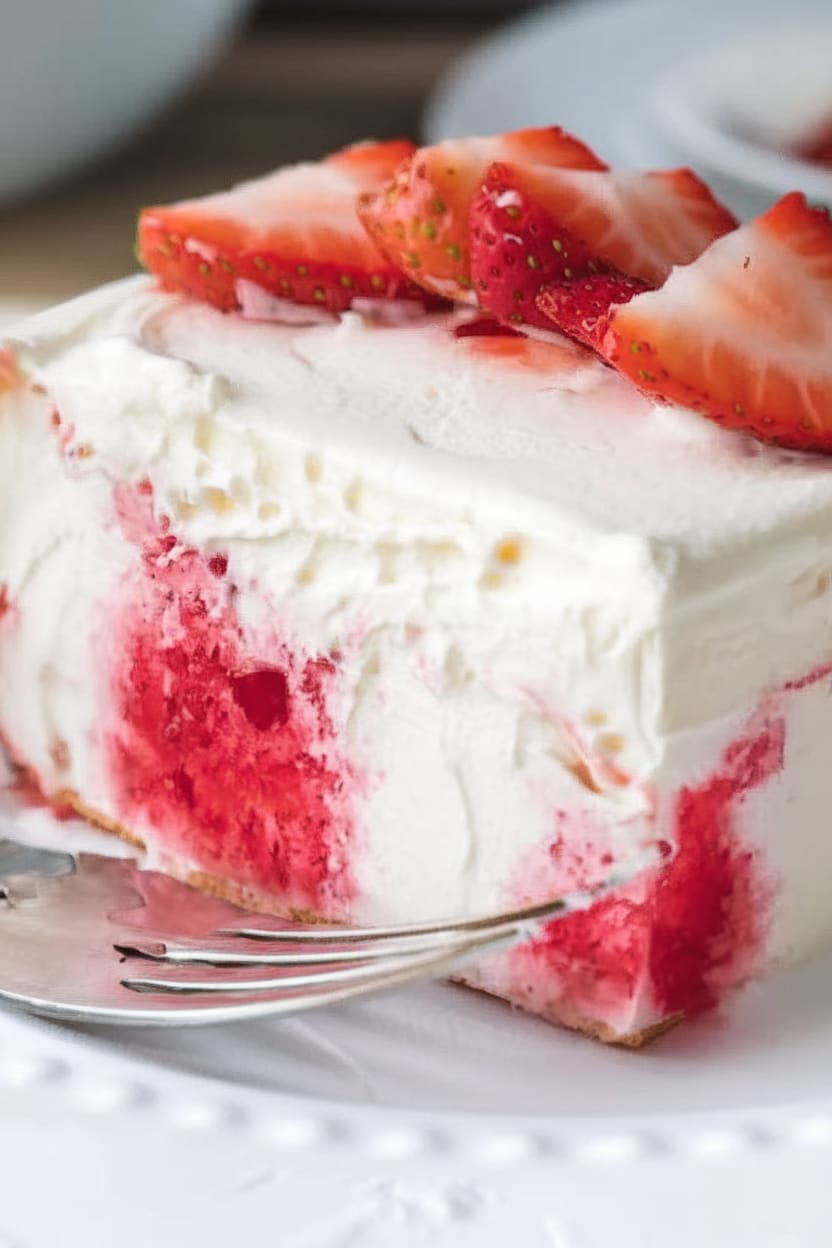 Strawberry Jello Poke Cake
