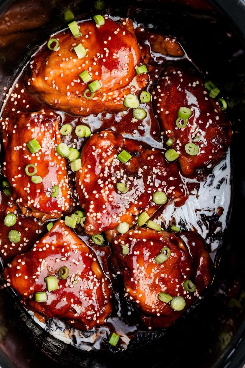 Honey Garlic Slow Cooker Chicken Thighs