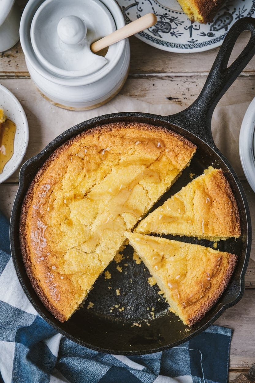 Skillet Cornbread with Honey Butter