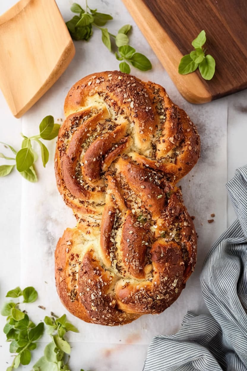Swirled Garlic Herb Bread