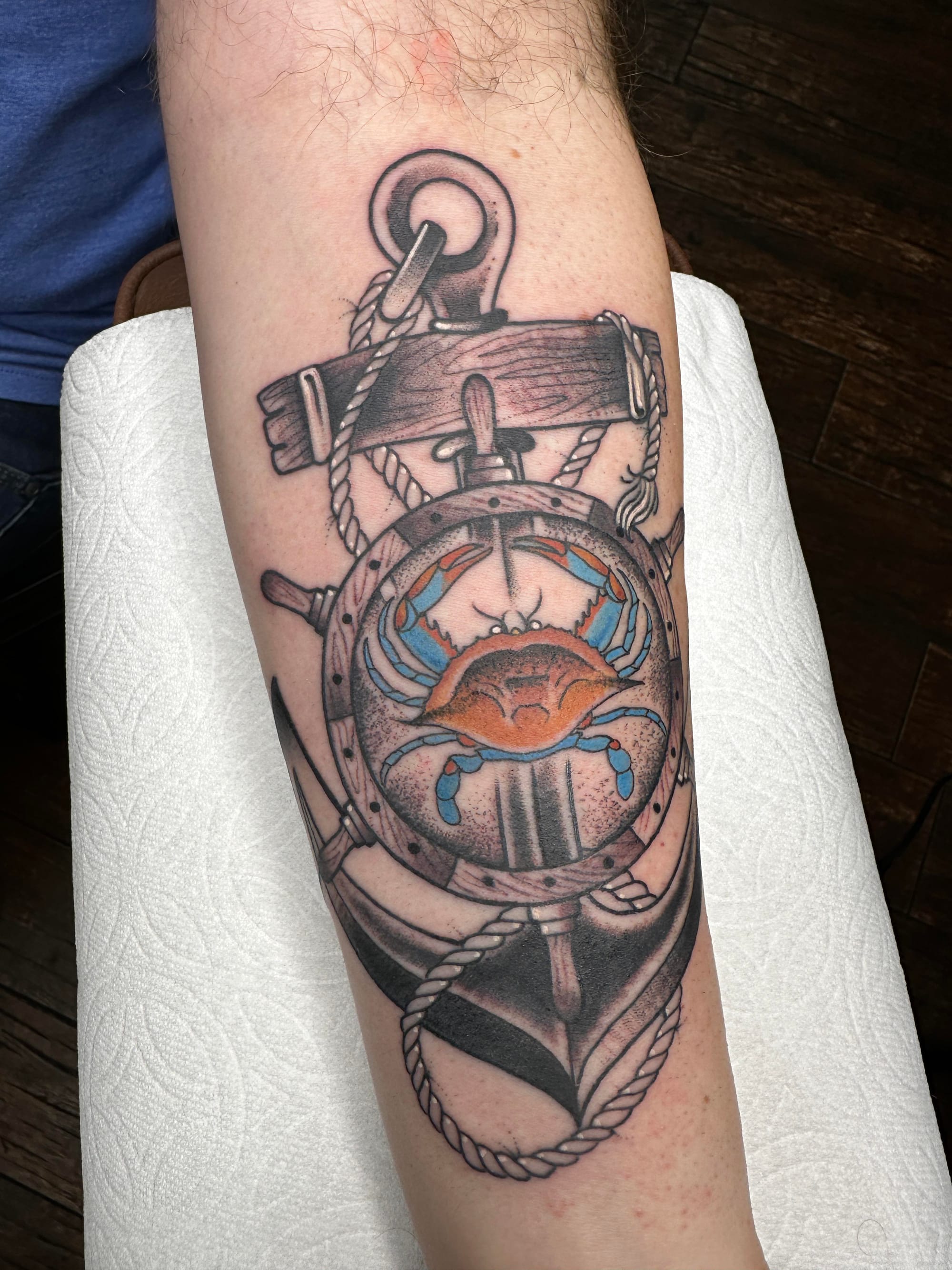 anchor crab tattoo