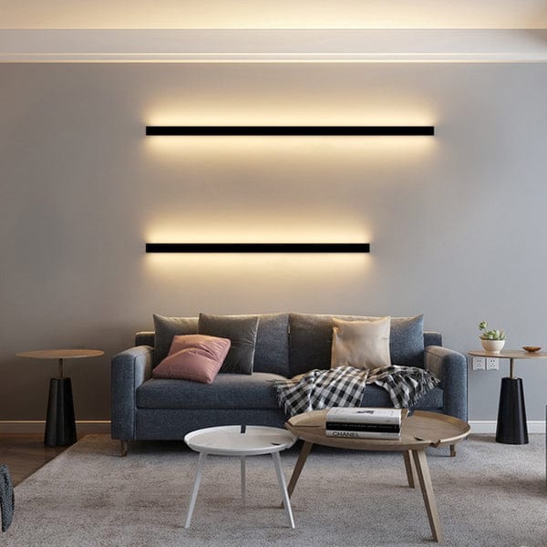 living room with sleek minimalist wall lamps for small spaces