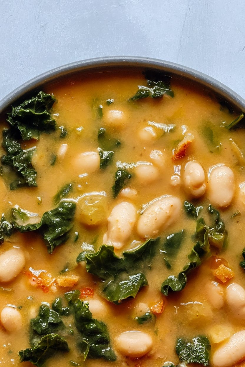 Creamy White Bean Soup with Kale