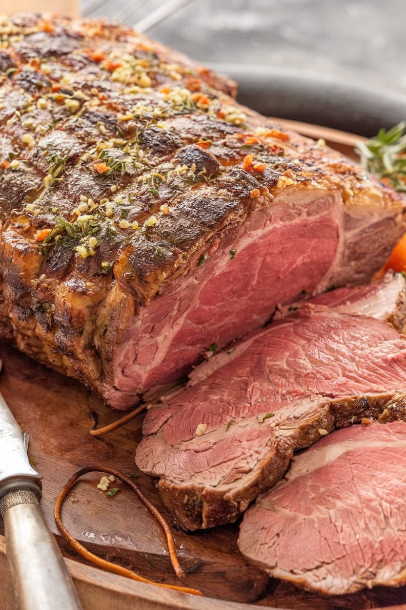 Prime Rib with Garlic Herb Butter