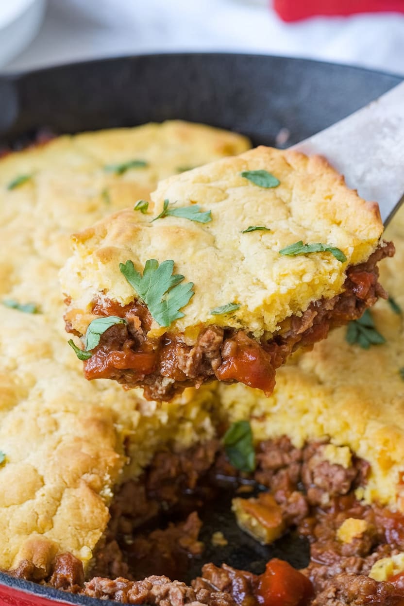 Sloppy Joe Cornbread Casserole