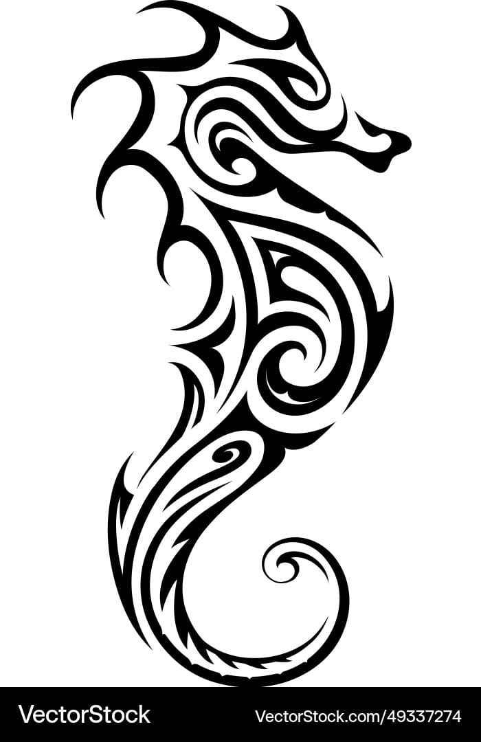 tribal seahorse tattoo