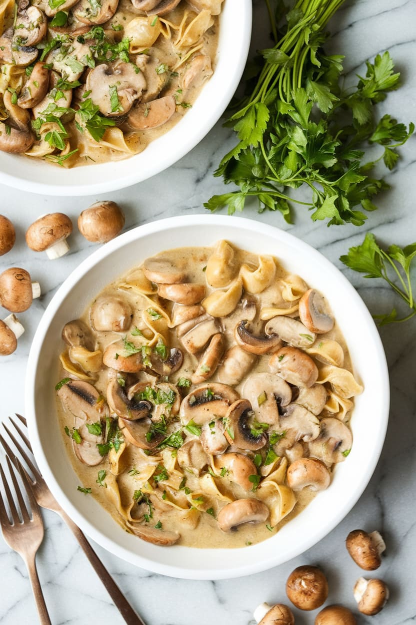 Vegetarian Mushroom Stroganoff (One Pot)