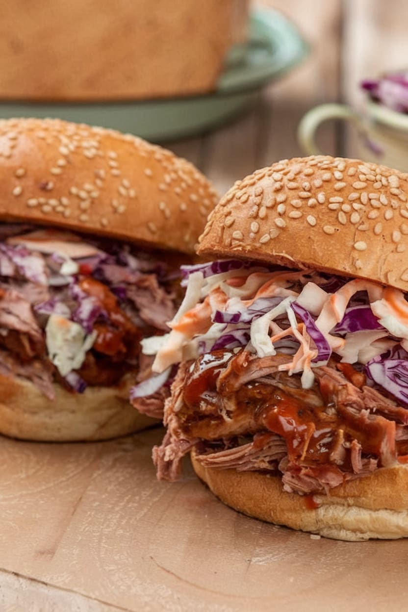 Slow Cooker BBQ Pulled Pork Sandwiches