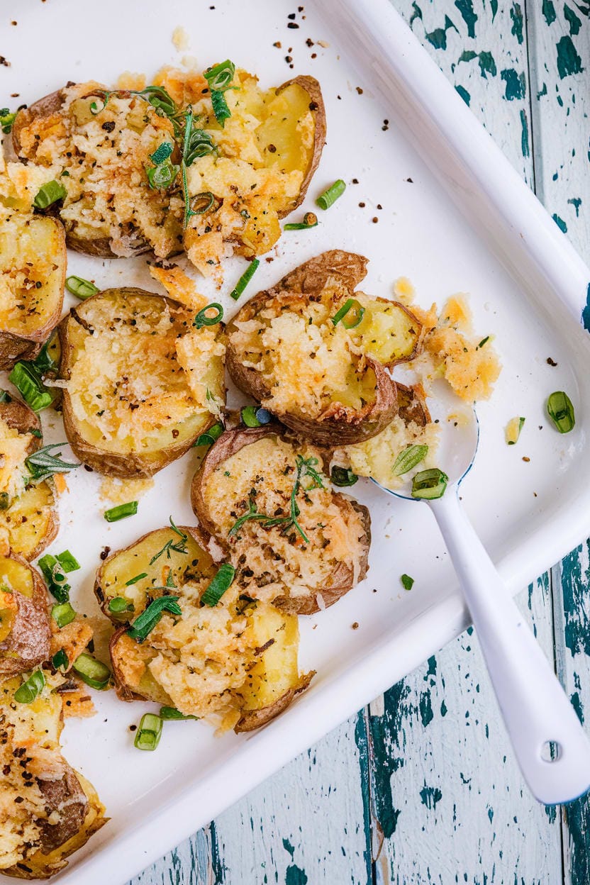 Crispy Parmesan Smashed Potatoes