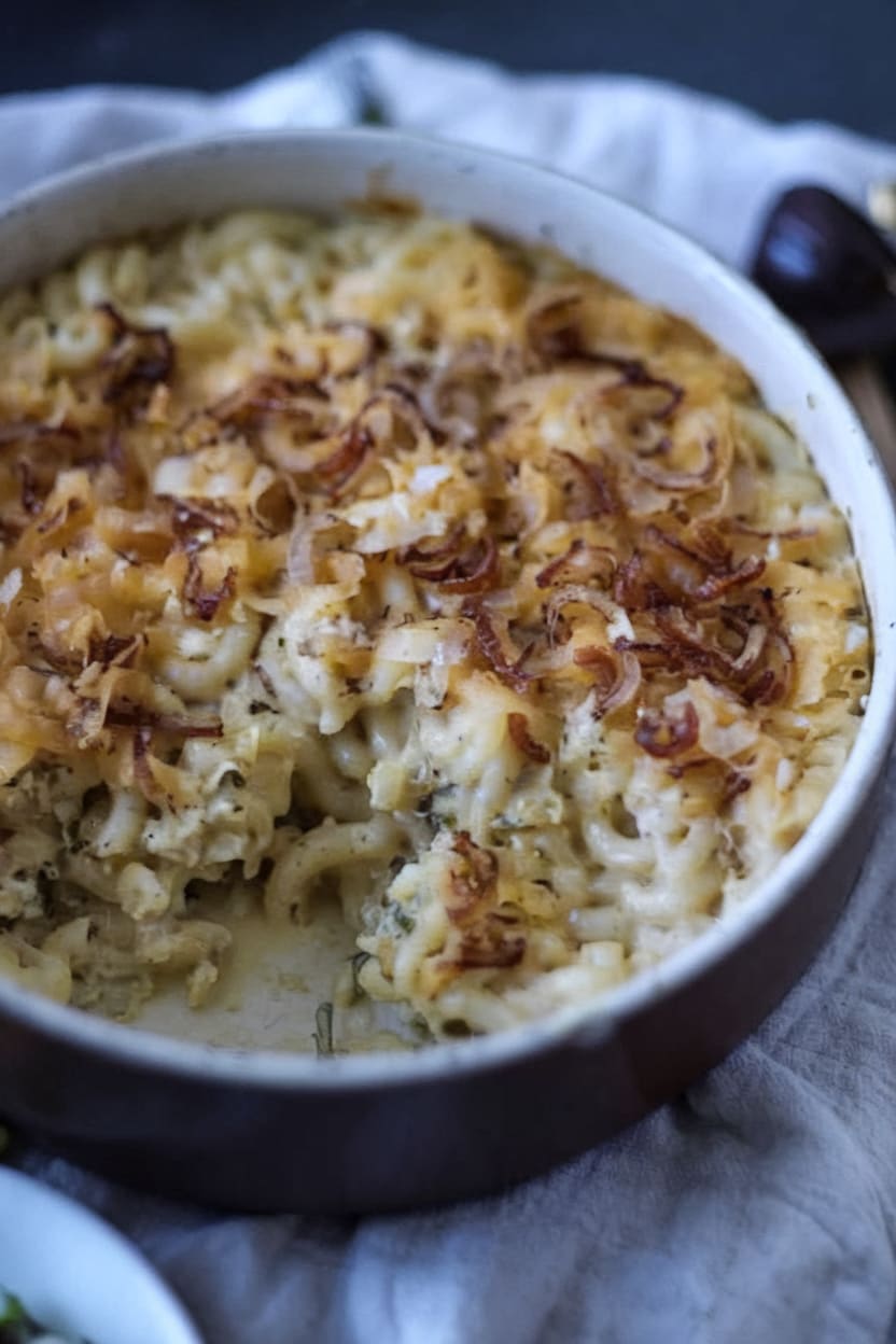 Gruyere Mac and Cheese with Caramelized Onions