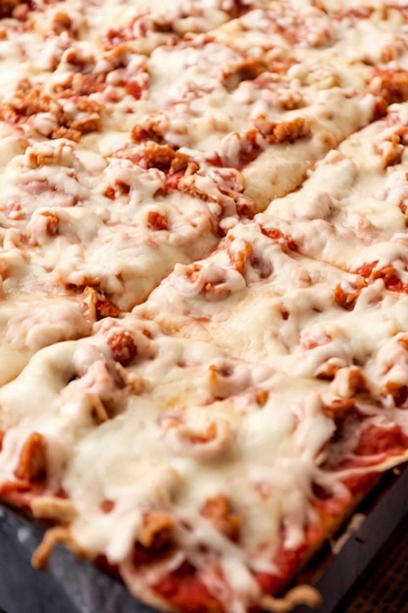 School Cafeteria Rectangle Pizza