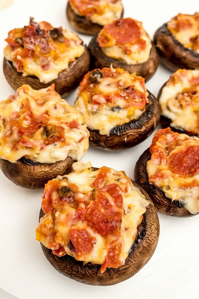 Cheesy Pizza Stuffed Mushrooms