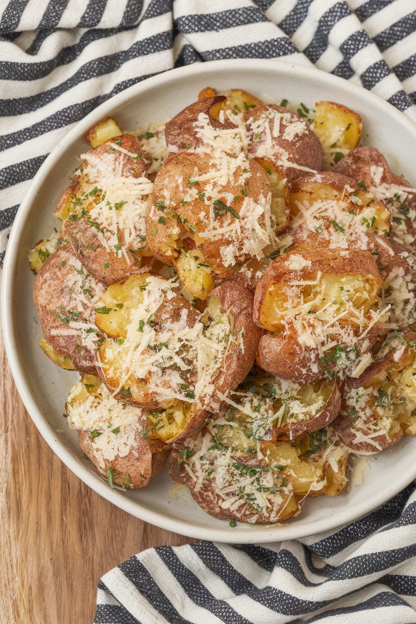 Crispy Parmesan Smashed Potatoes