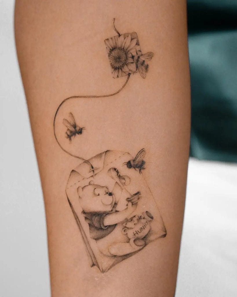 bold pooh tattoo