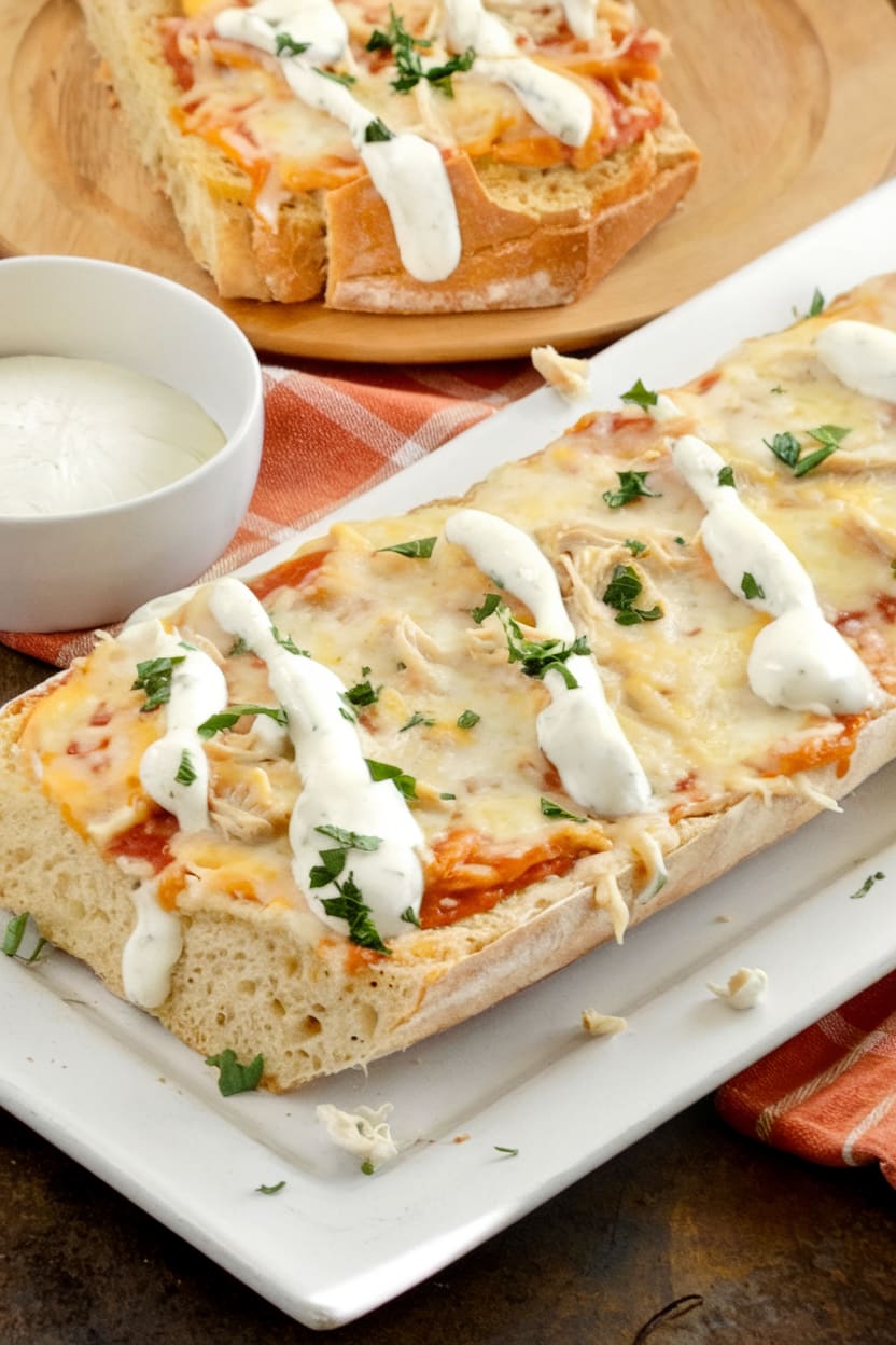 Buffalo Chicken French Bread Pizza