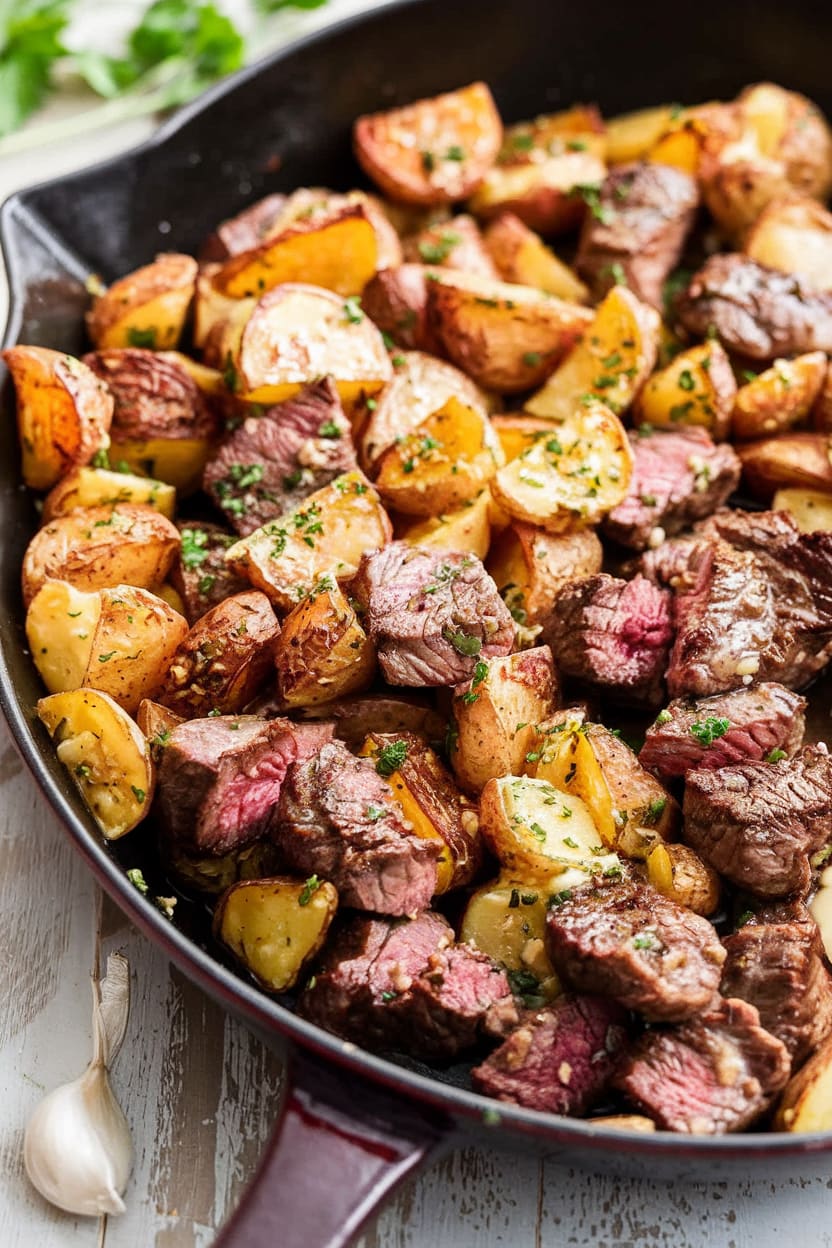 Garlic Butter Steak and Potatoes