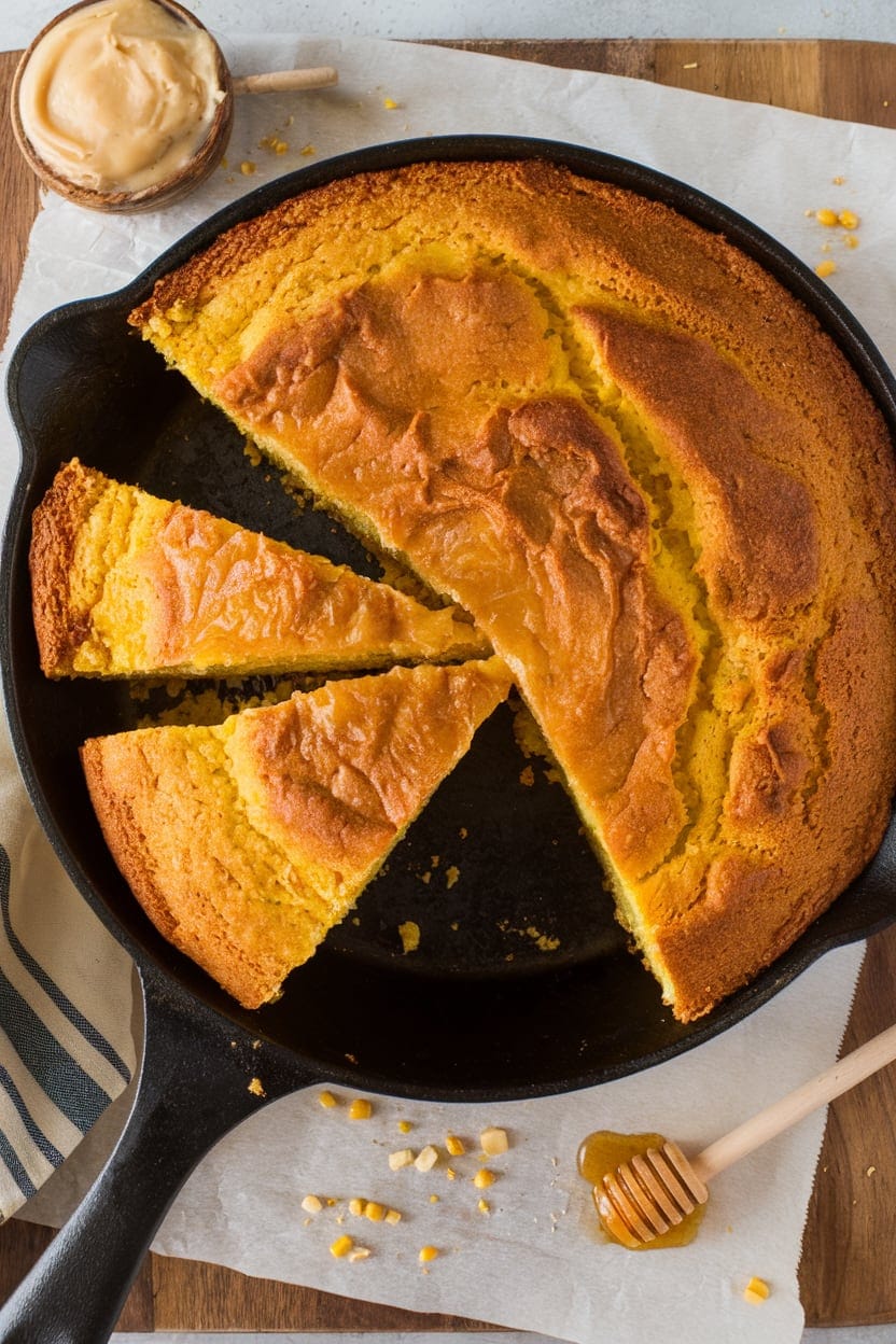 Skillet Cornbread with Honey Butter
