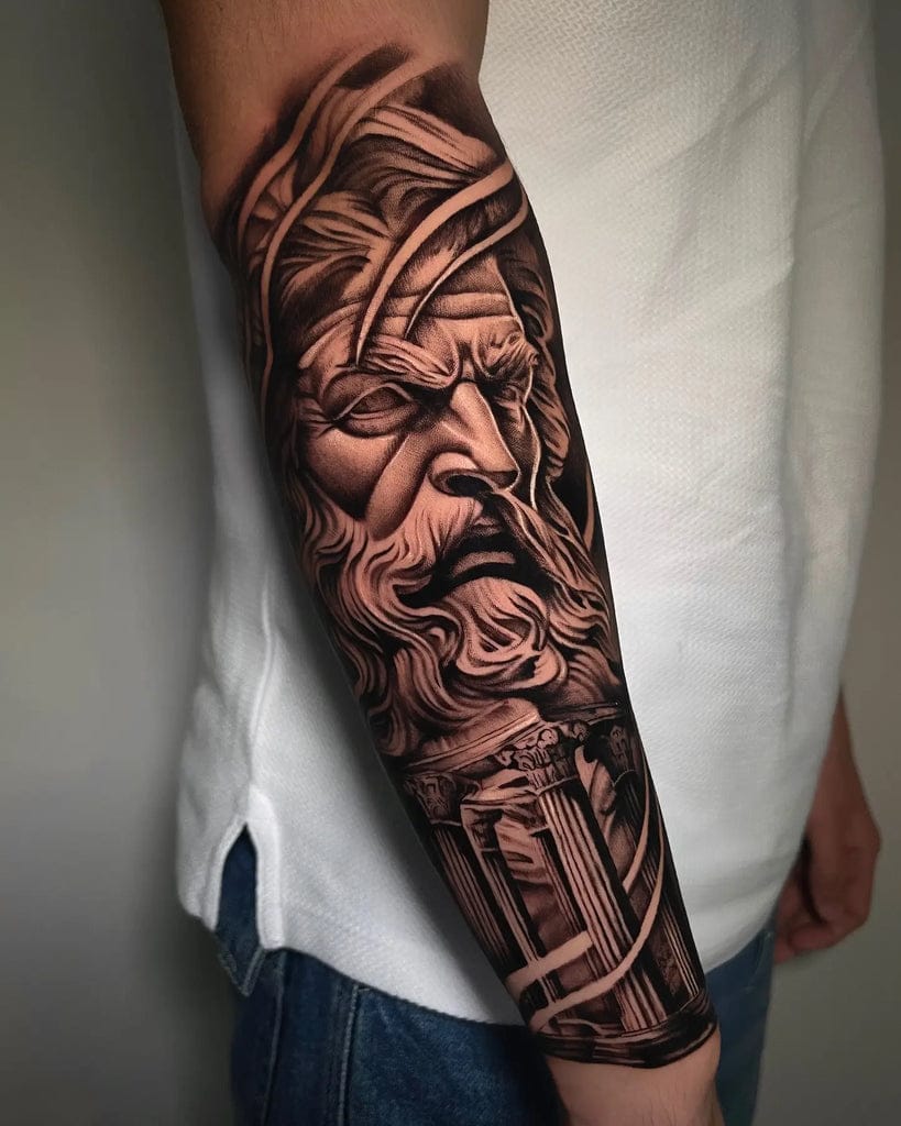 thunderous zeus arm tattoo