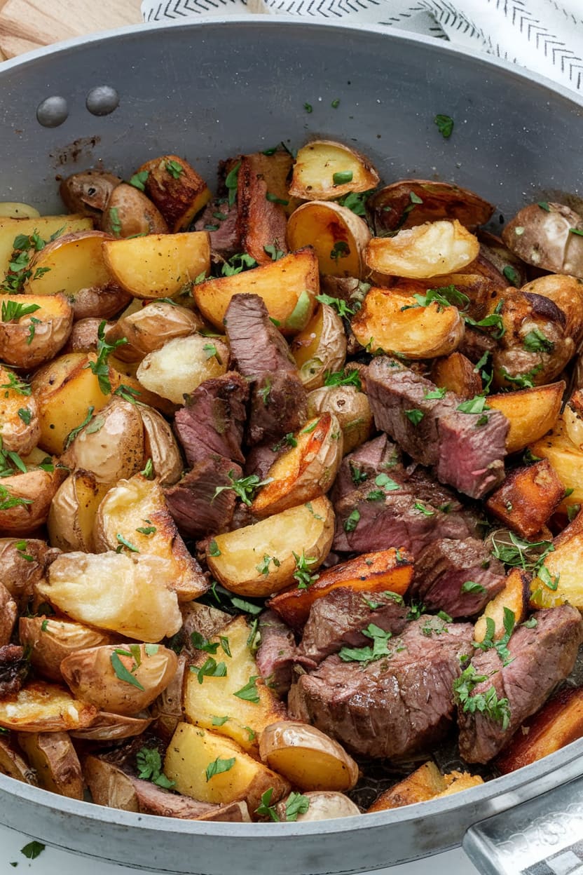 Garlic Butter Steak and Potatoes