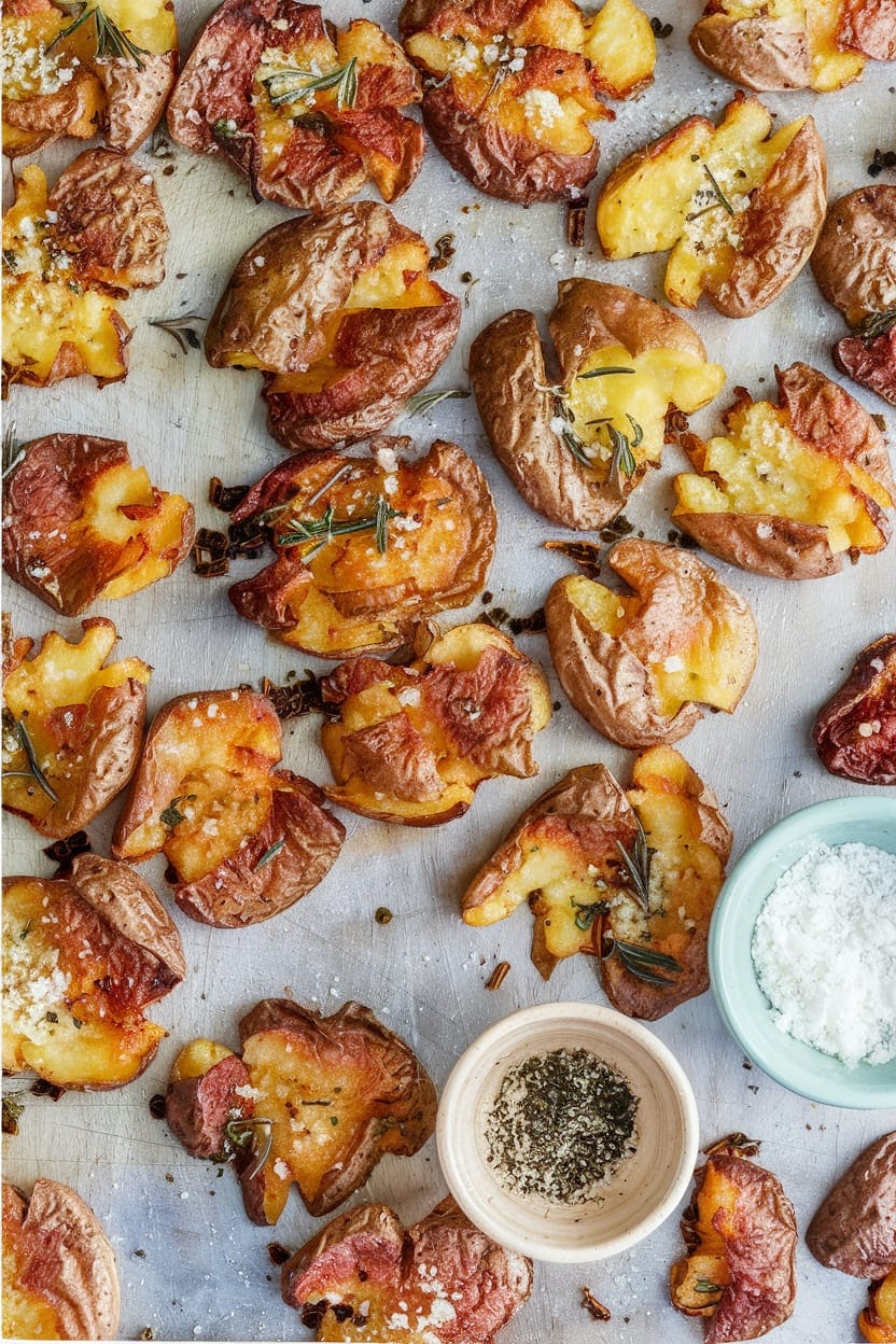 4-Ingredient Crispy Smashed Potatoes (Vegan)