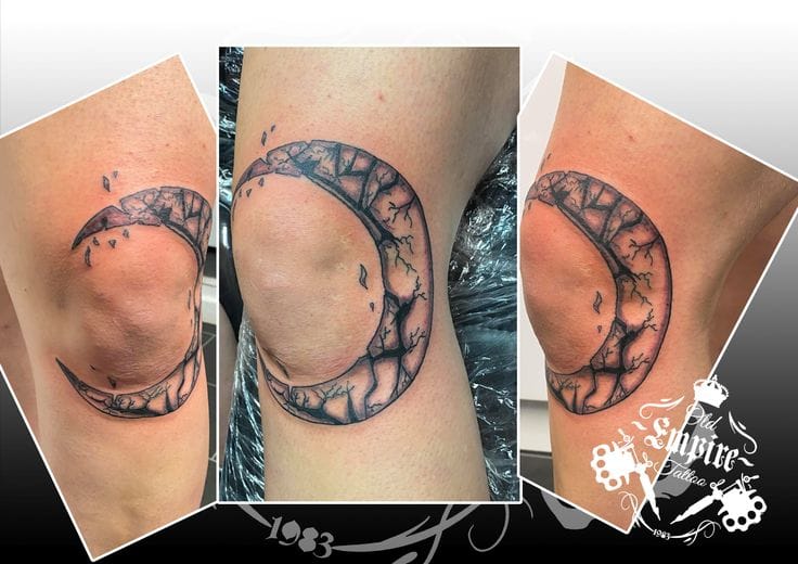 moon knee tattoo