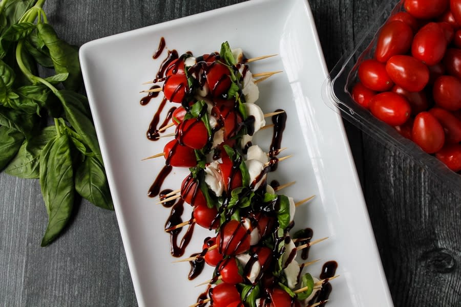 Caprese Skewers with Balsamic Glaze